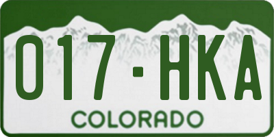 CO license plate 017HKA