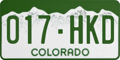 CO license plate 017HKD
