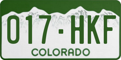 CO license plate 017HKF