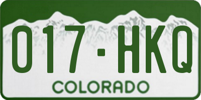 CO license plate 017HKQ