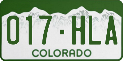 CO license plate 017HLA