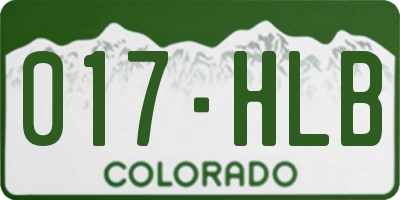 CO license plate 017HLB