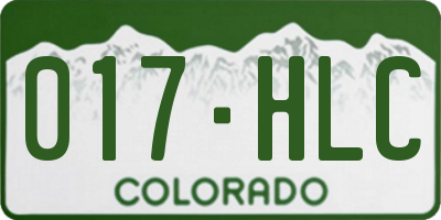 CO license plate 017HLC