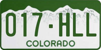 CO license plate 017HLL
