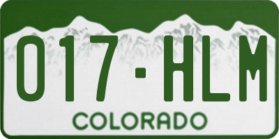 CO license plate 017HLM
