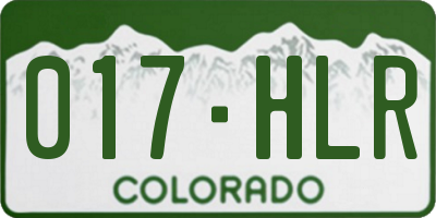 CO license plate 017HLR