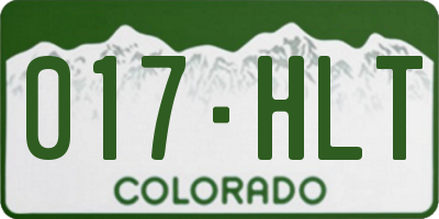 CO license plate 017HLT