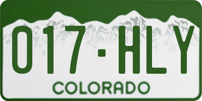 CO license plate 017HLY