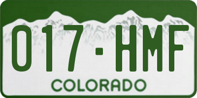 CO license plate 017HMF