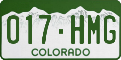 CO license plate 017HMG