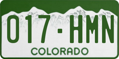CO license plate 017HMN