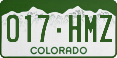 CO license plate 017HMZ