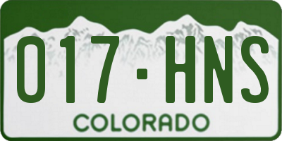 CO license plate 017HNS