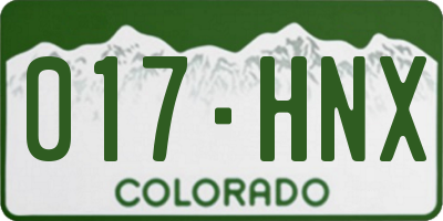 CO license plate 017HNX