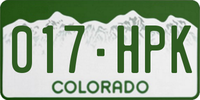 CO license plate 017HPK