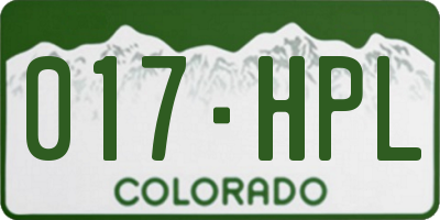 CO license plate 017HPL