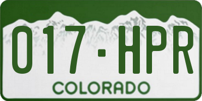CO license plate 017HPR
