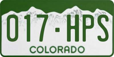 CO license plate 017HPS