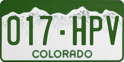 CO license plate 017HPV
