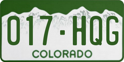 CO license plate 017HQG