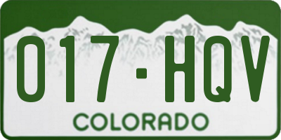 CO license plate 017HQV