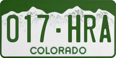 CO license plate 017HRA