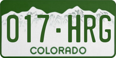 CO license plate 017HRG