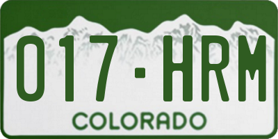 CO license plate 017HRM