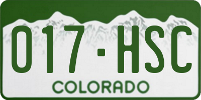 CO license plate 017HSC