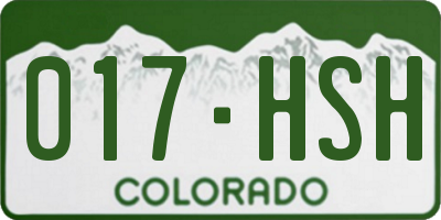 CO license plate 017HSH
