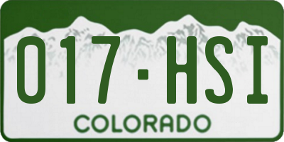 CO license plate 017HSI