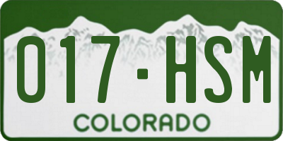 CO license plate 017HSM