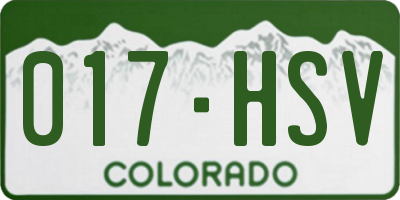 CO license plate 017HSV