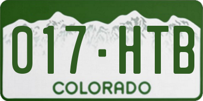 CO license plate 017HTB