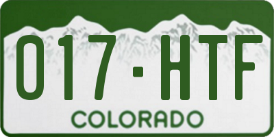 CO license plate 017HTF