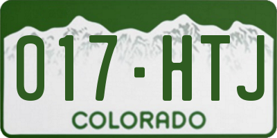 CO license plate 017HTJ