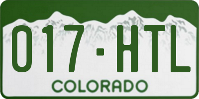 CO license plate 017HTL