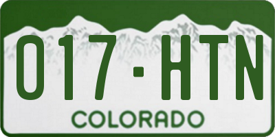 CO license plate 017HTN