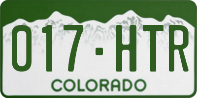 CO license plate 017HTR