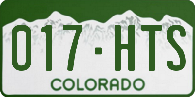 CO license plate 017HTS