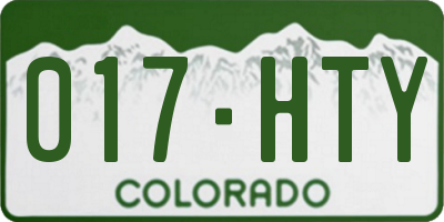 CO license plate 017HTY