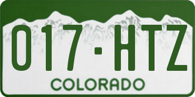 CO license plate 017HTZ