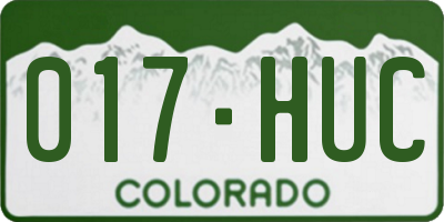 CO license plate 017HUC