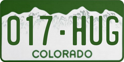 CO license plate 017HUG