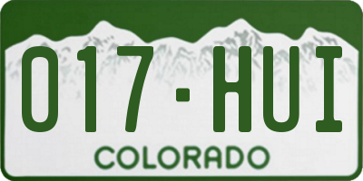CO license plate 017HUI