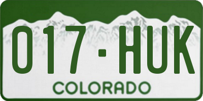CO license plate 017HUK