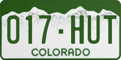 CO license plate 017HUT