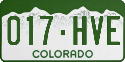 CO license plate 017HVE
