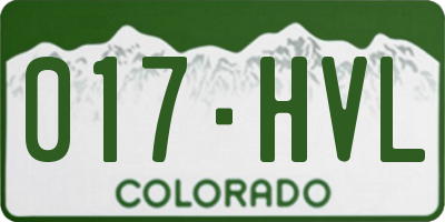 CO license plate 017HVL