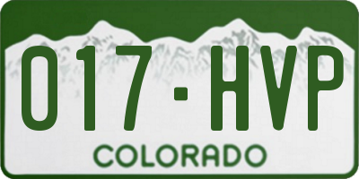 CO license plate 017HVP